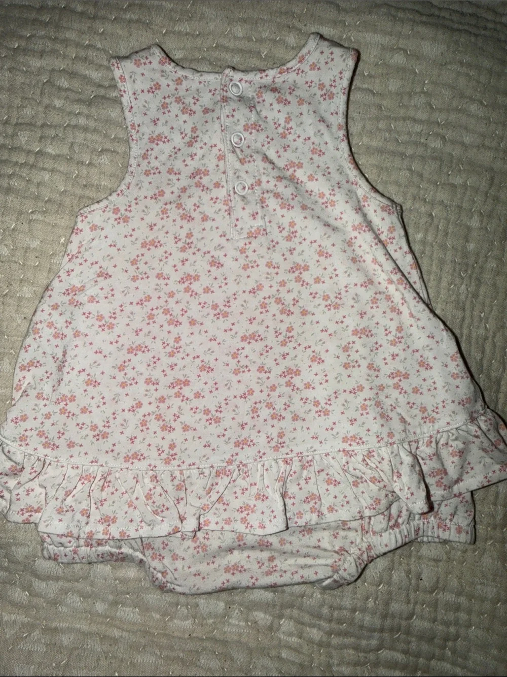 Posh Peanut Pink Floral Ruffle Diaper Cover Romper